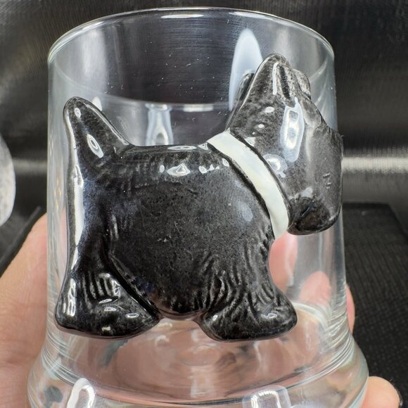 Scottie Dog Drink Glass Cup Tumbler Scottish Terrier Dog Design Single Cup VTG - Picture 6 of 9